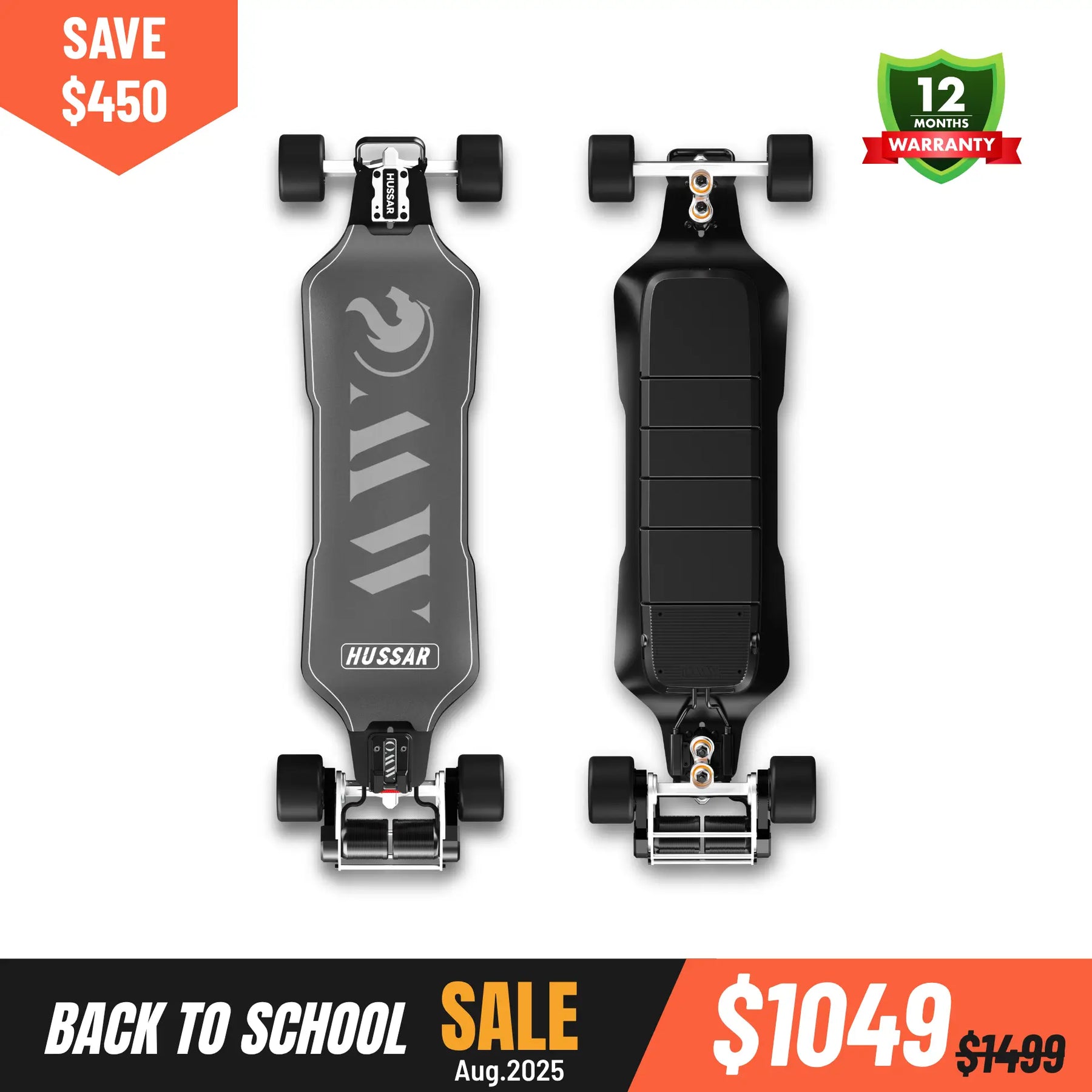 OMW Hussar Street/All-Terrain Carbon Flexible Electric Skateboards Suitable for Beginners