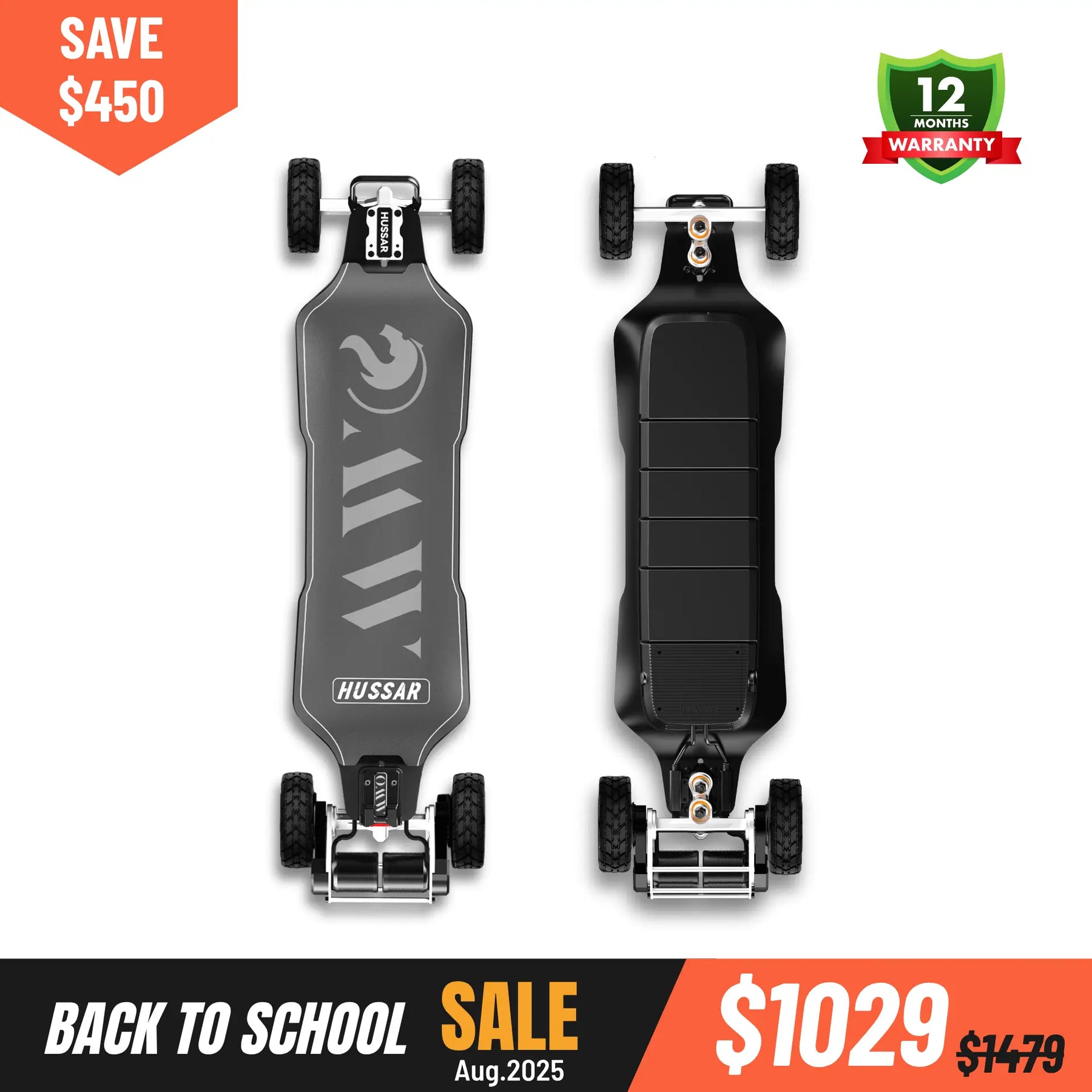 OMW Hussar Street/All-Terrain Carbon Flexible Electric Skateboards Suitable for Beginners