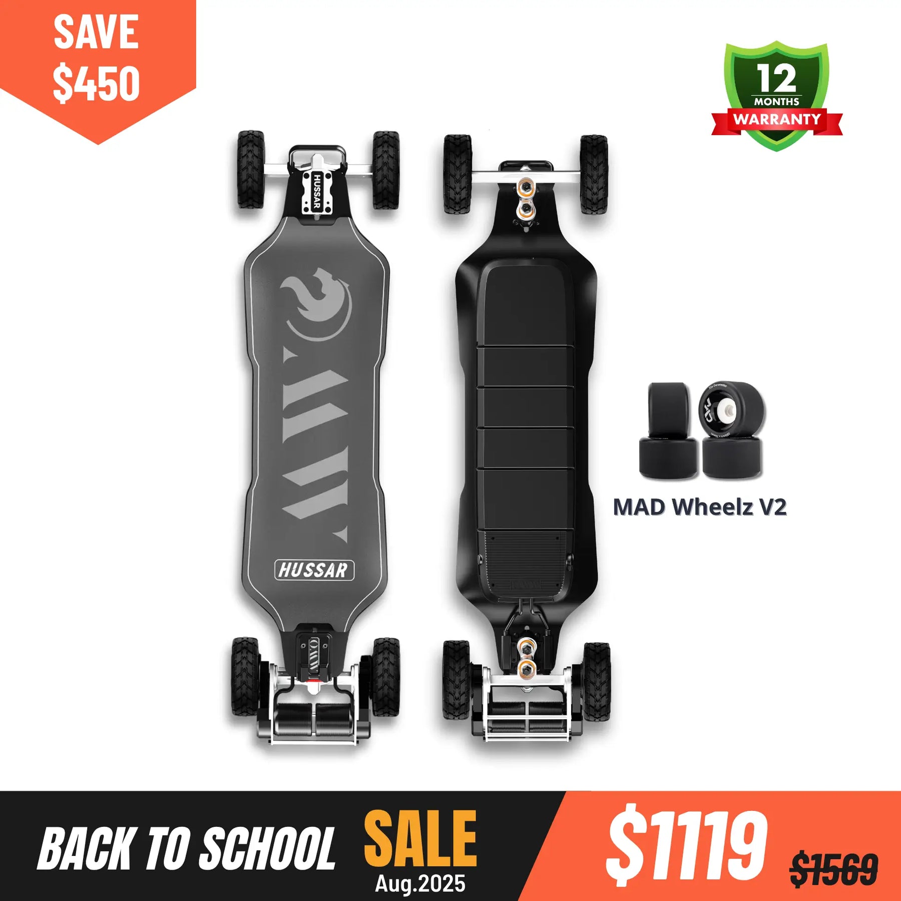 OMW Hussar Street/All-Terrain Carbon Flexible Electric Skateboards Suitable for Beginners