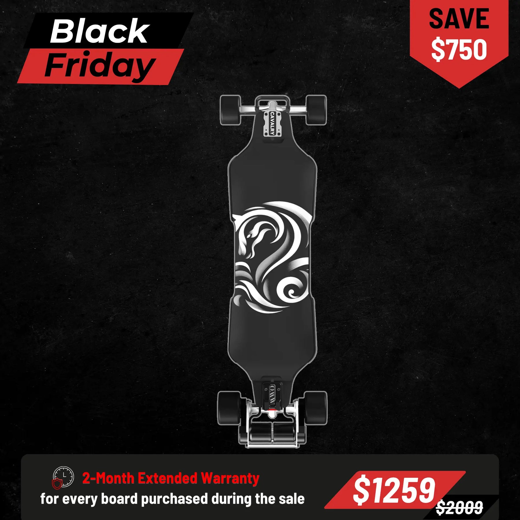 OMW Cavalry Long Range Street/All-Terrain Carbon Electric Skateboards Suitable for Heavy Riders