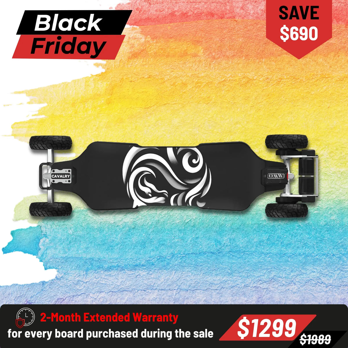 OMW Cavalry Street/All-terrain Electric Skateboards with CNC Colored Trucks