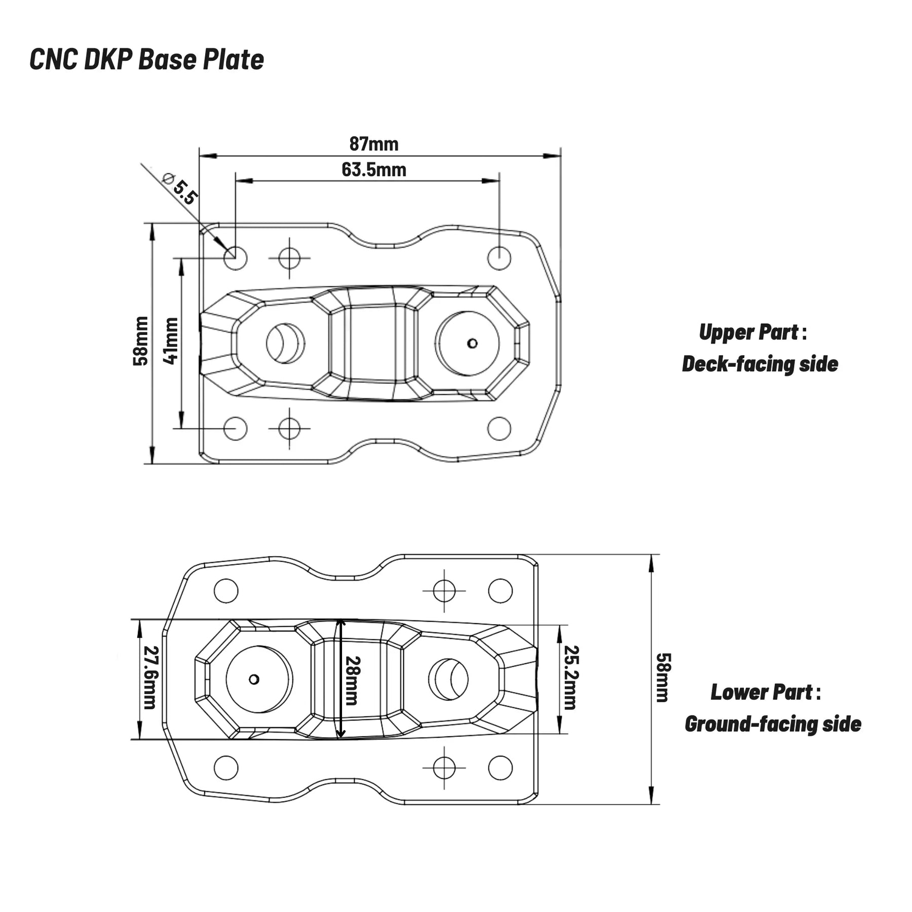 CNC Middle Part & Base Plate for CNC DKP Trucks
