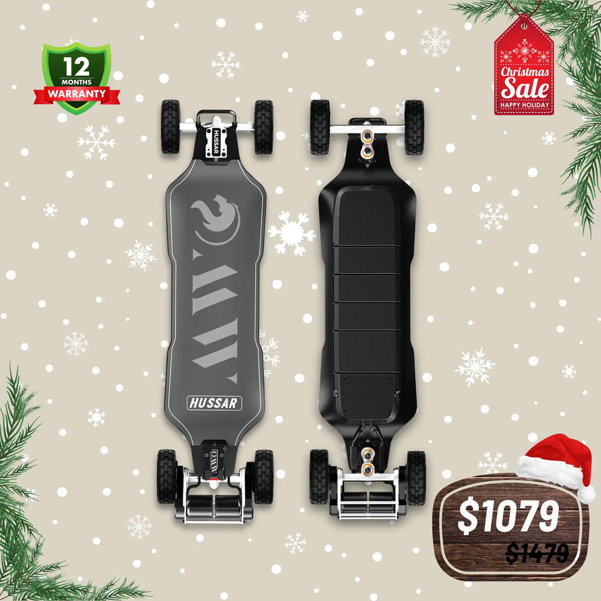 OMW Hussar Street/All-Terrain Carbon Flexible Electric Skateboards Suitable for Beginners