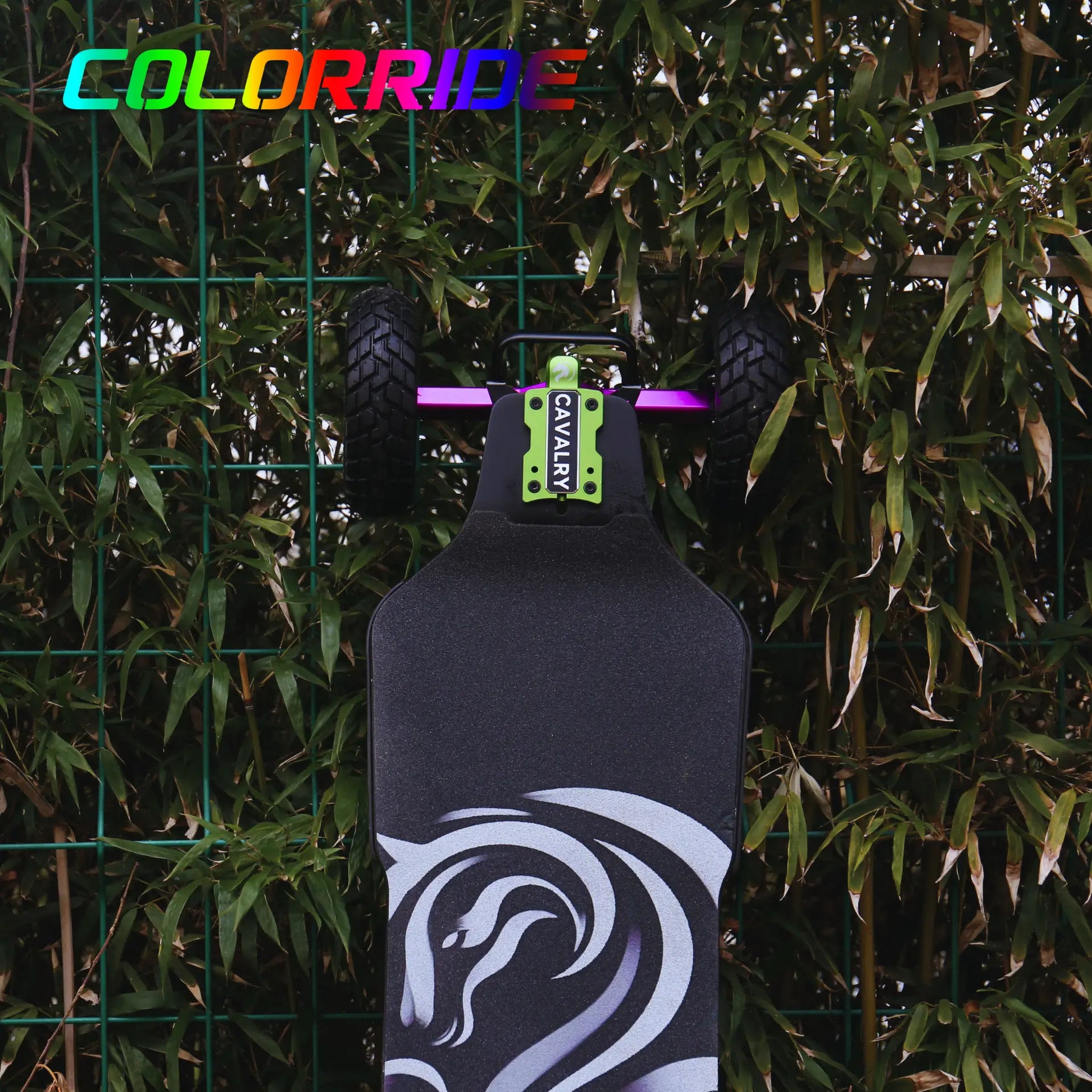 Cavalry electric skateboard with black colored trucks