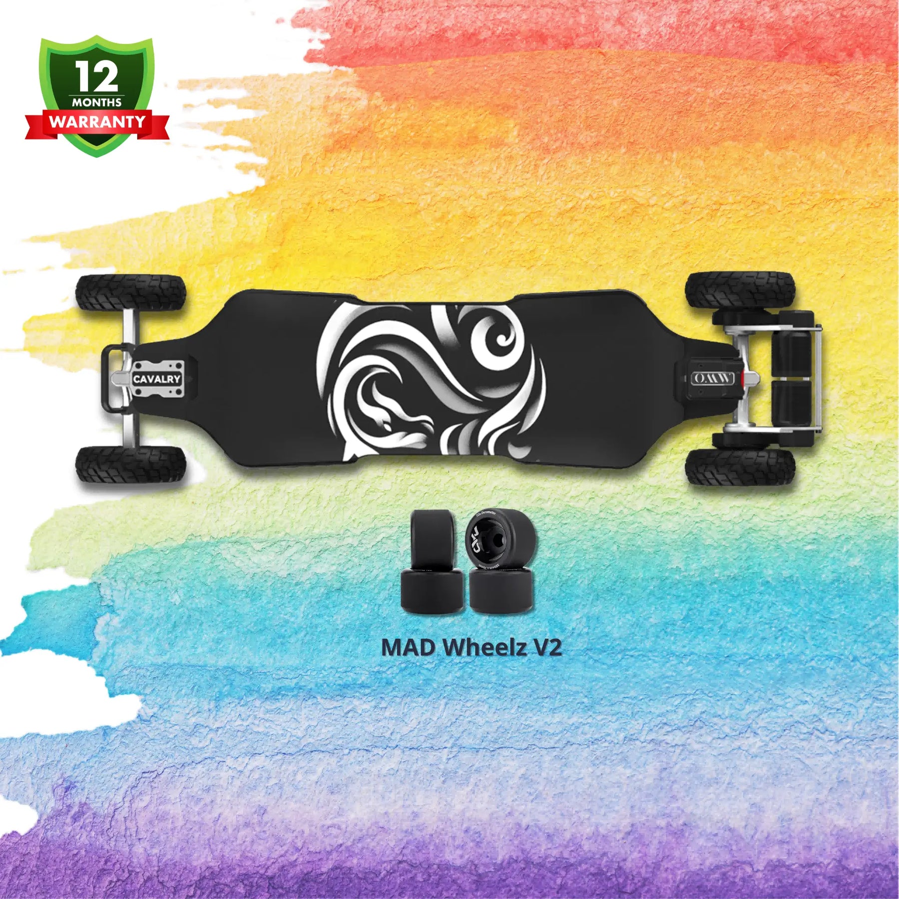 colorride Cavalry electric skateboard 2IN1 (175mm Pneumatic Wheels and 105mm MAD Wheelz V2)
