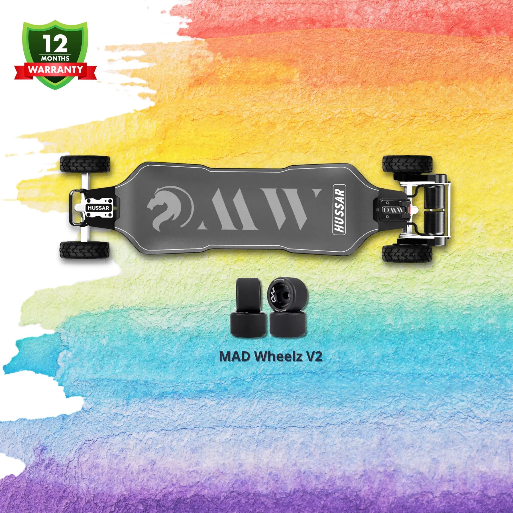 OMW Hussar Street/All-terrain Flexible Electric Skateboards with CNC Colored Trucks