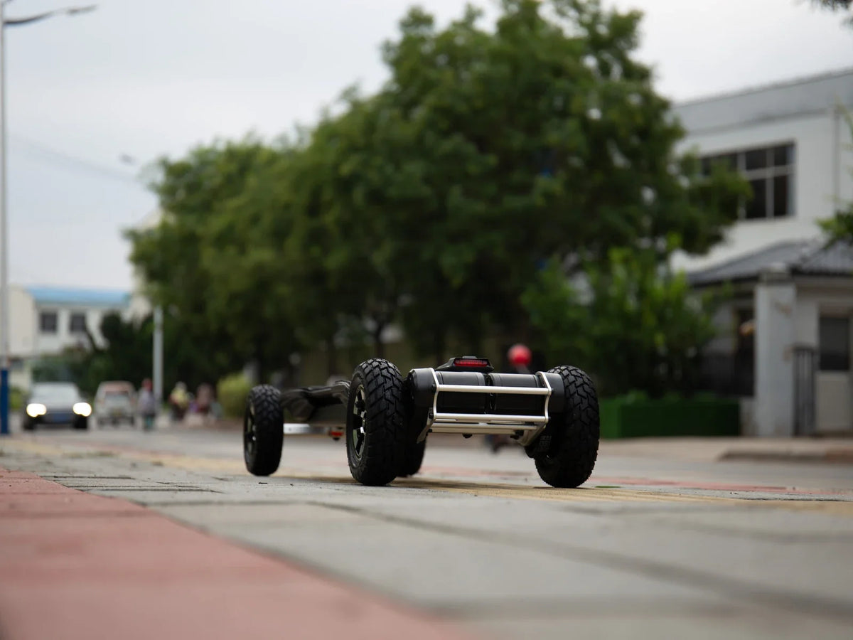 OMW Cavalry with 175 mm pneumatic tires and alloy trucks on dry paving