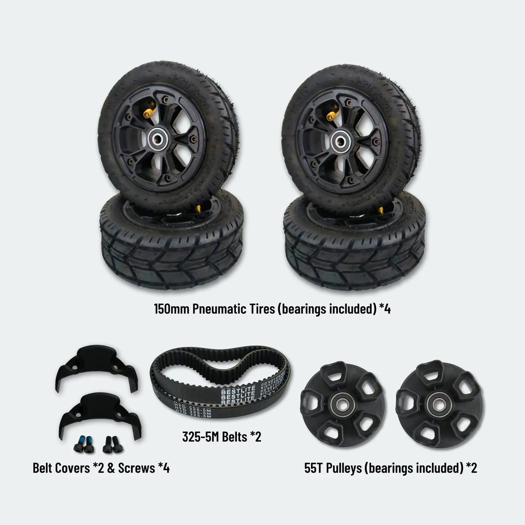 150mm All-Terrain Wheel Set for OMW Lancer Electric Longboard