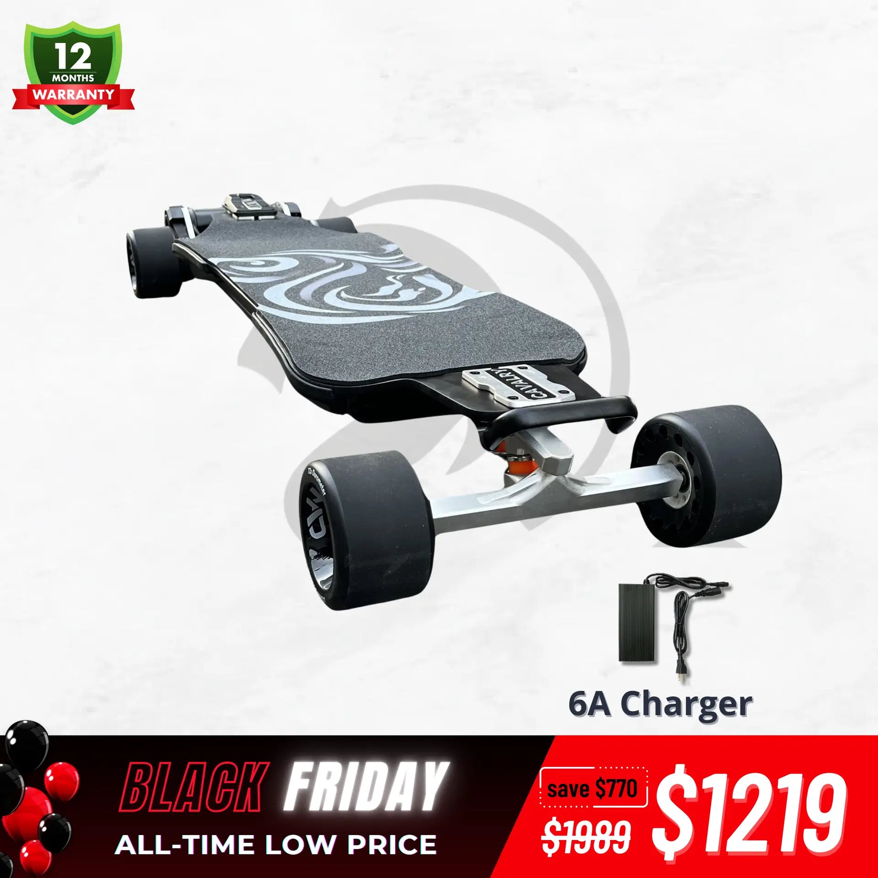 OMW Cavalry Long Range Street/All-Terrain Carbon Electric Skateboards Suitable for Heavy Riders