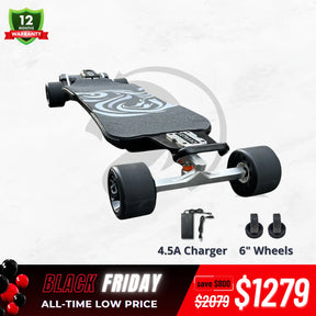 OMW Cavalry Long Range Street/All-Terrain Carbon Electric Skateboards Suitable for Heavy Riders