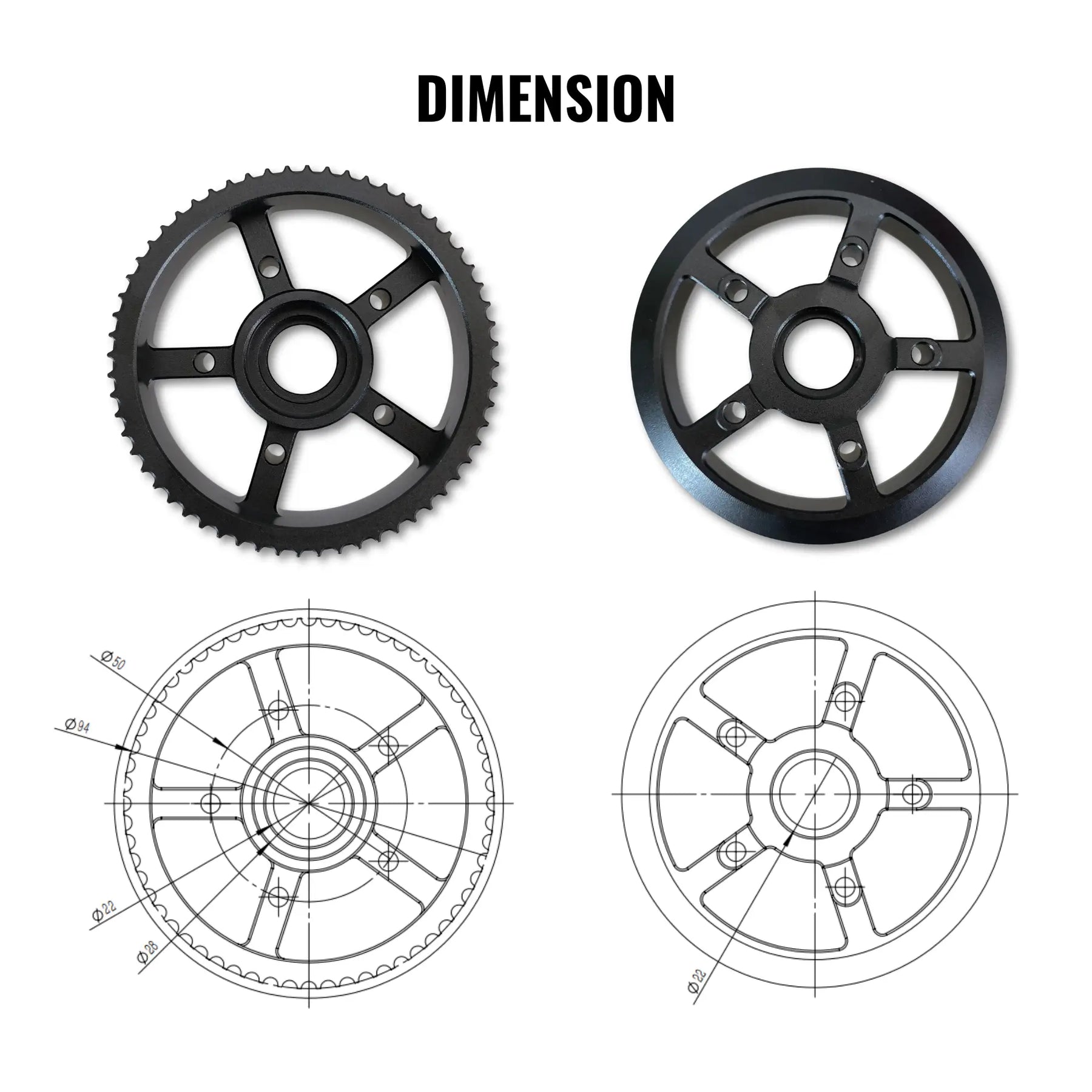 60T CNC Alloy Pulley Set