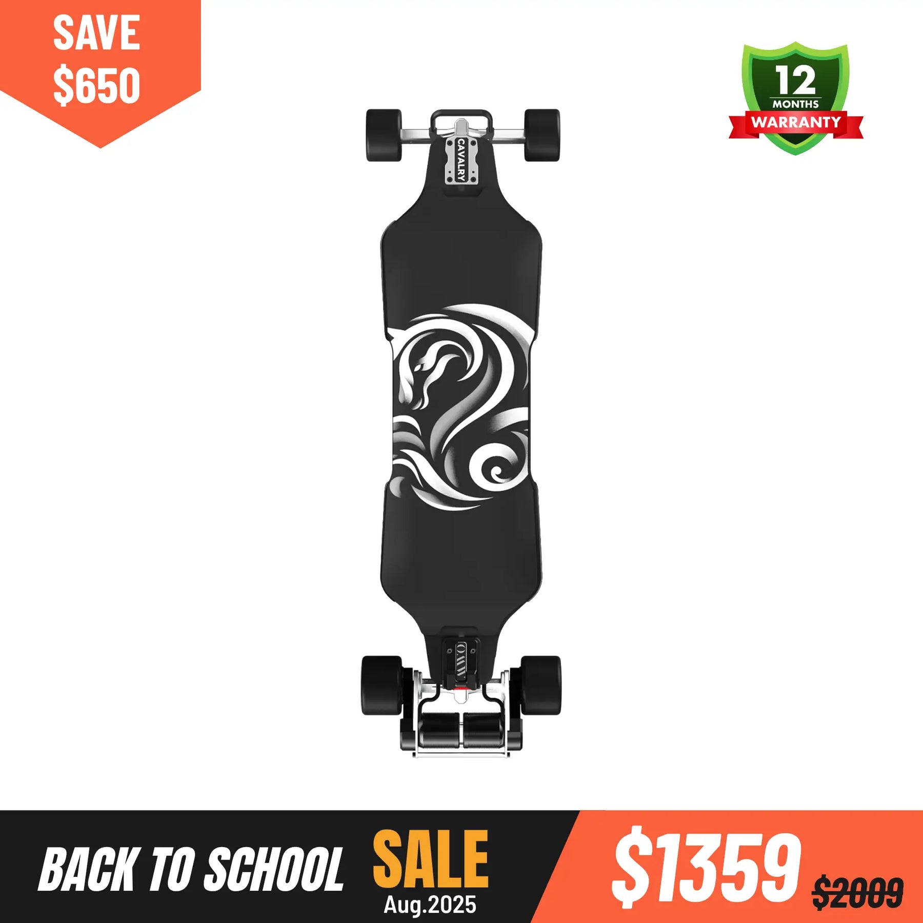 OMW Cavalry Long Range Street/All-Terrain Carbon Electric Skateboards Suitable for Heavy Riders