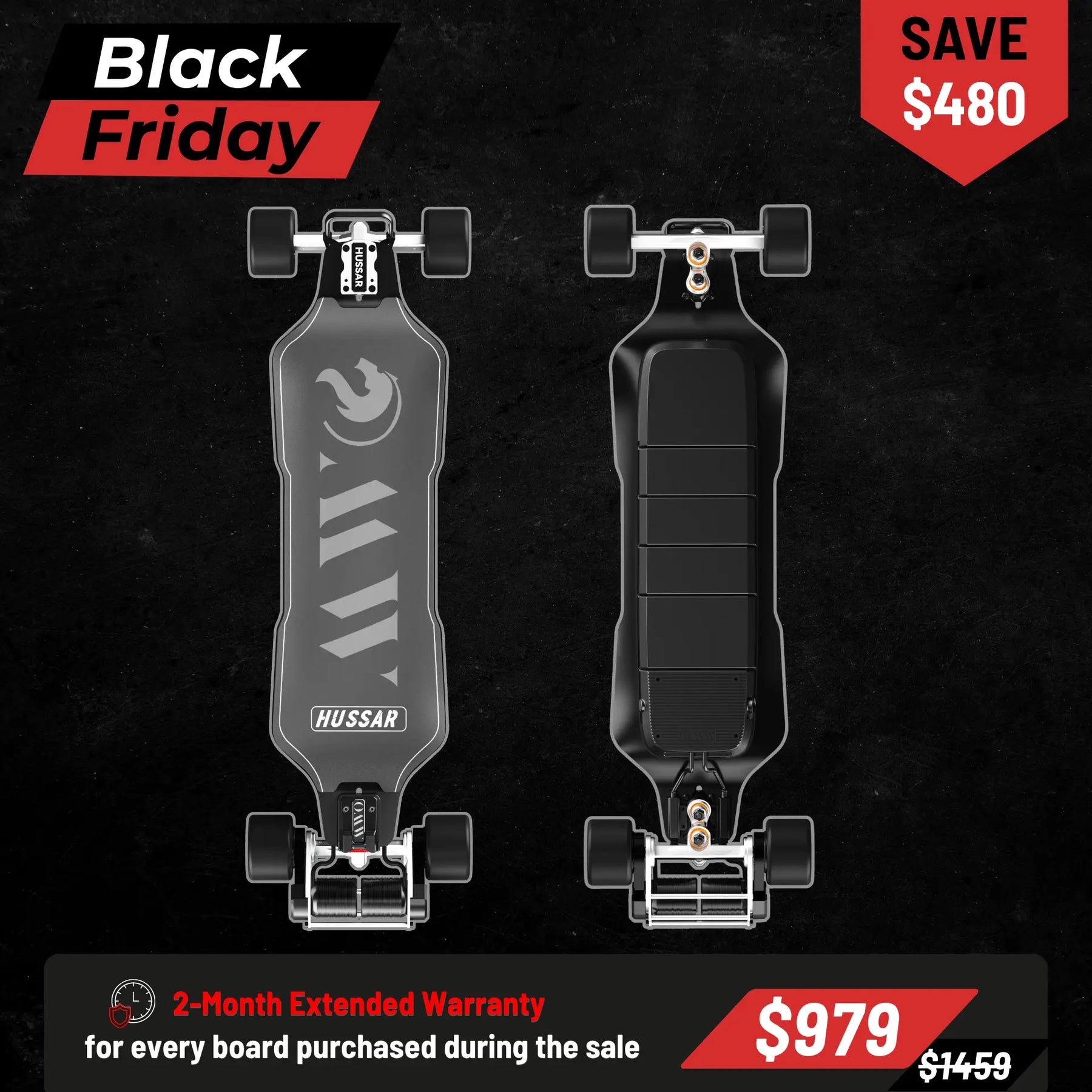 OMW Hussar Street/All-Terrain Carbon Flexible Electric Skateboards Suitable for Beginners