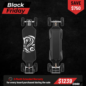 OMW Cavalry Long Range Street/All-Terrain Carbon Electric Skateboards Suitable for Heavy Riders