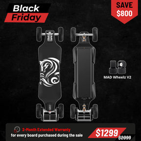 OMW Cavalry Long Range Street/All-Terrain Carbon Electric Skateboards Suitable for Heavy Riders