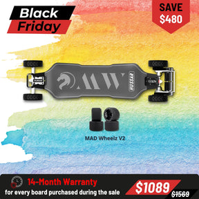 OMW Hussar Street/All-terrain Flexible Electric Skateboards with CNC Colored Trucks