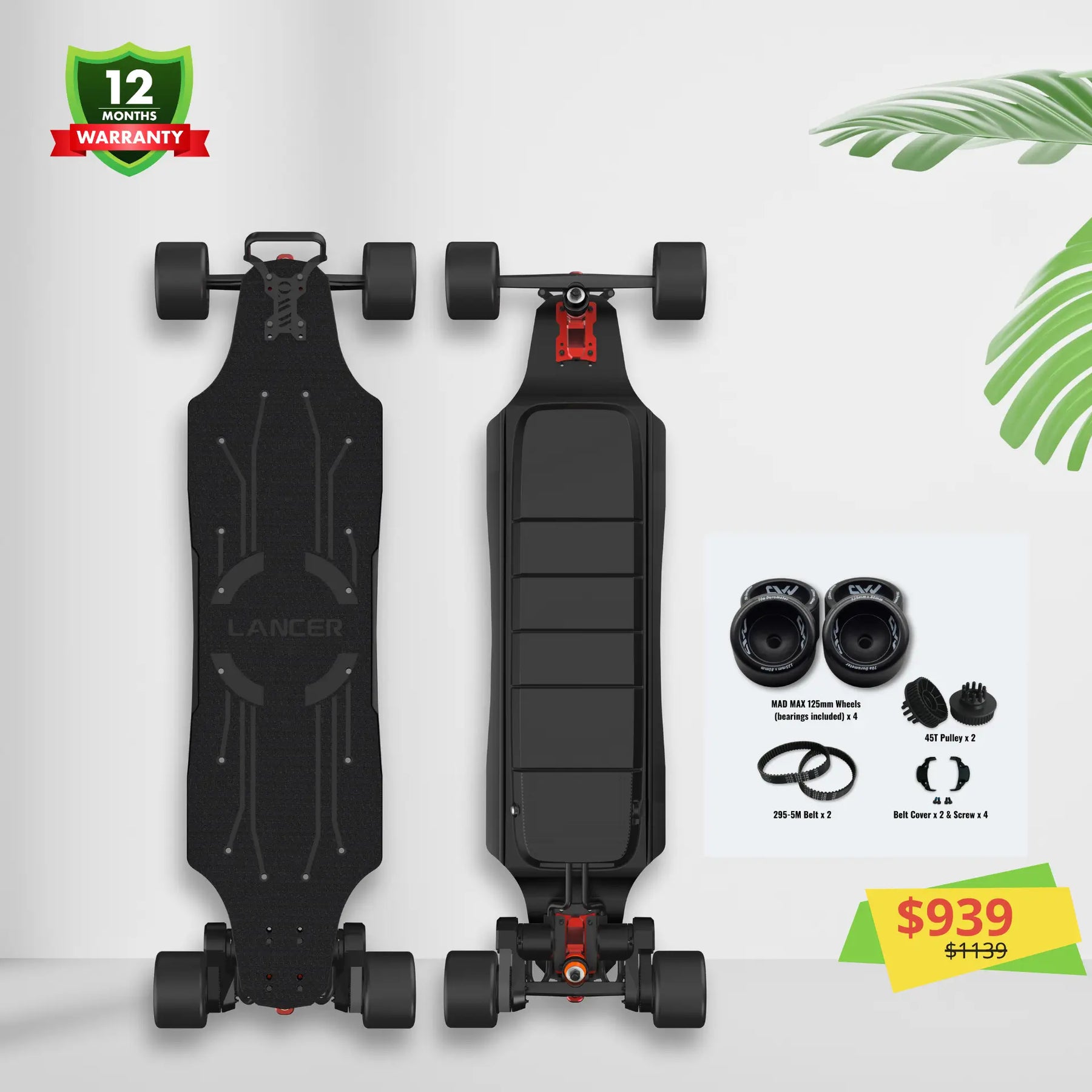 OMW Lancer Wide Carbon Flex Deck Electric Longboards