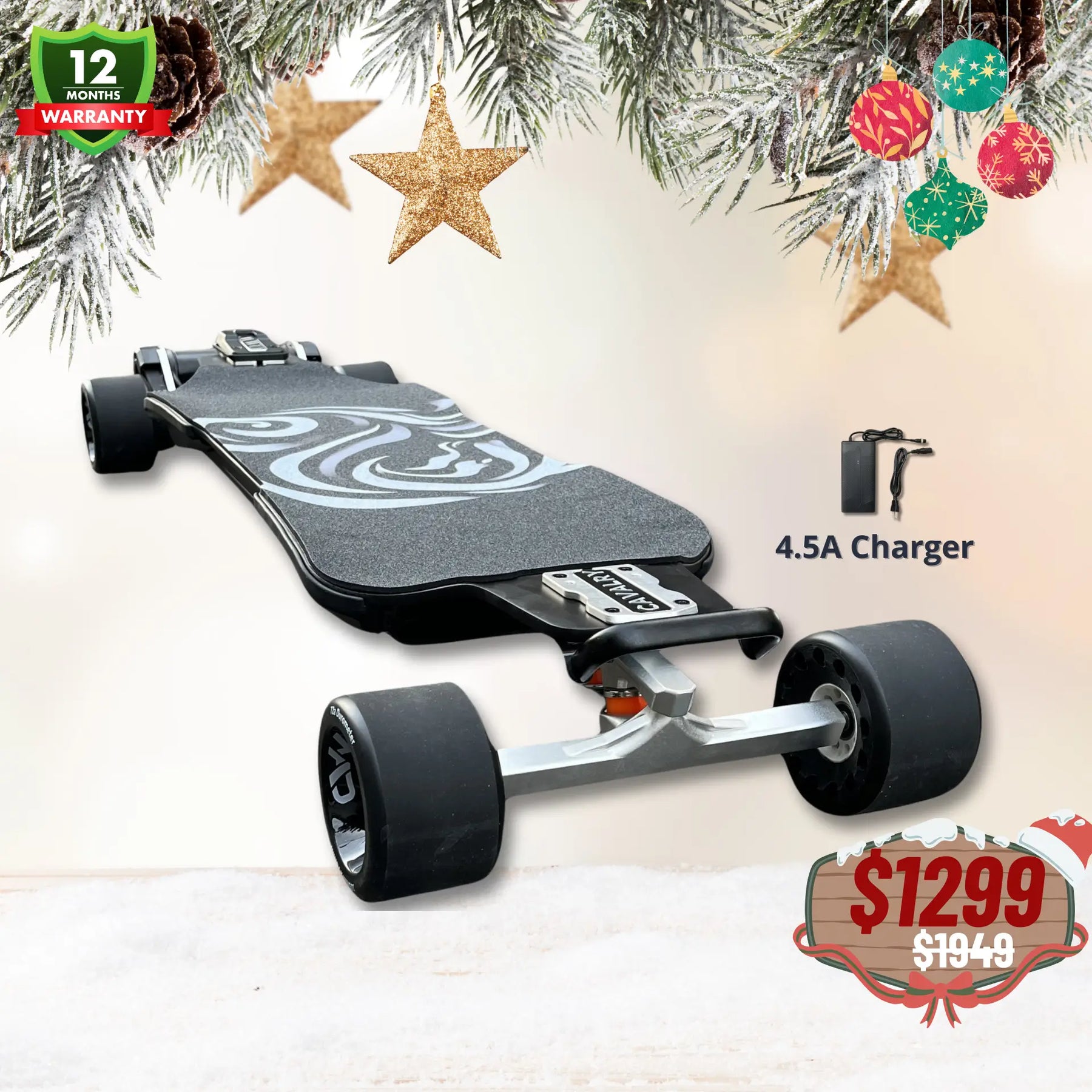 OMW Cavalry Long Range Street/All-Terrain Carbon Electric Skateboards Suitable for Heavy Riders