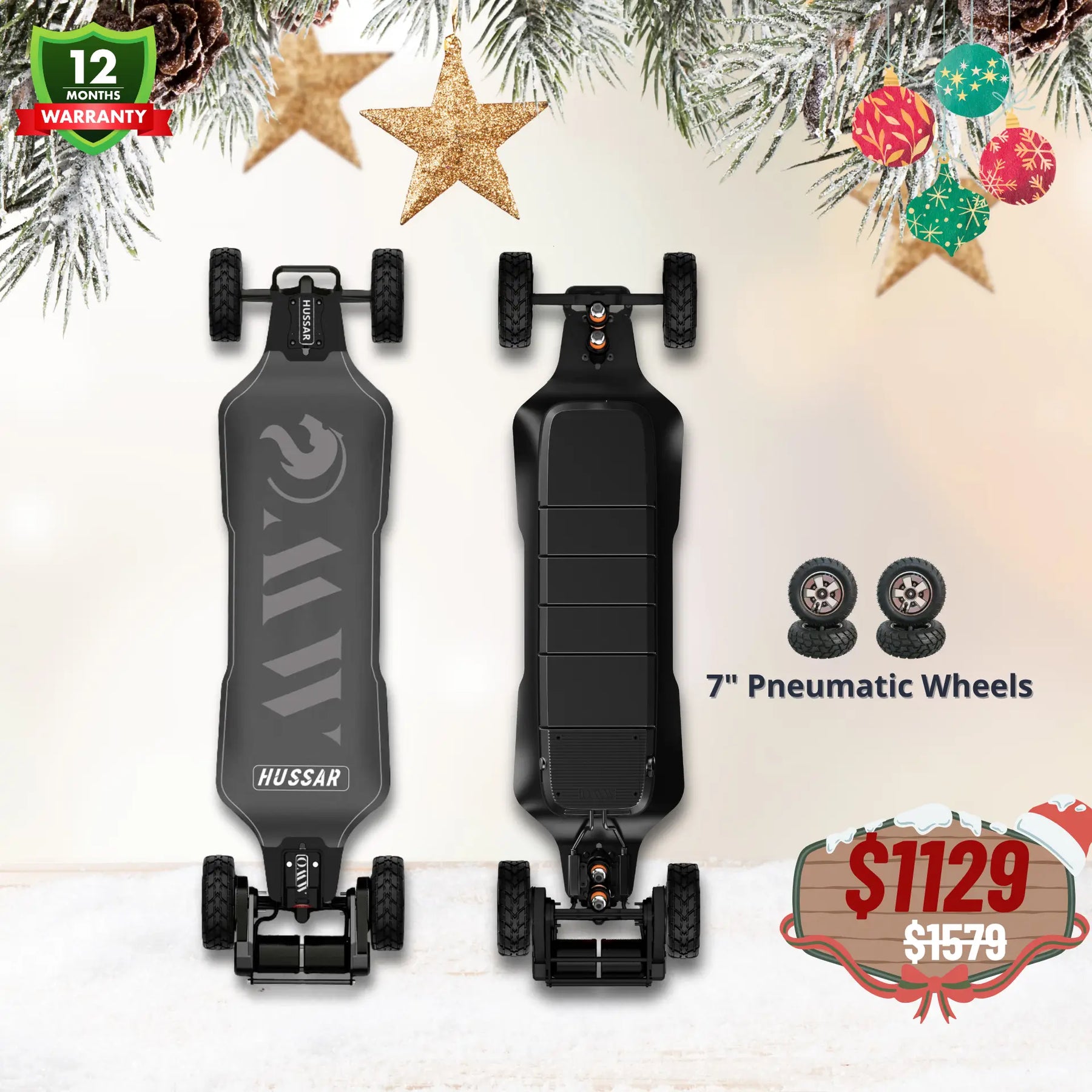 OMW Hussar Street/All-Terrain Carbon Flexible Electric Skateboards Suitable for Beginners