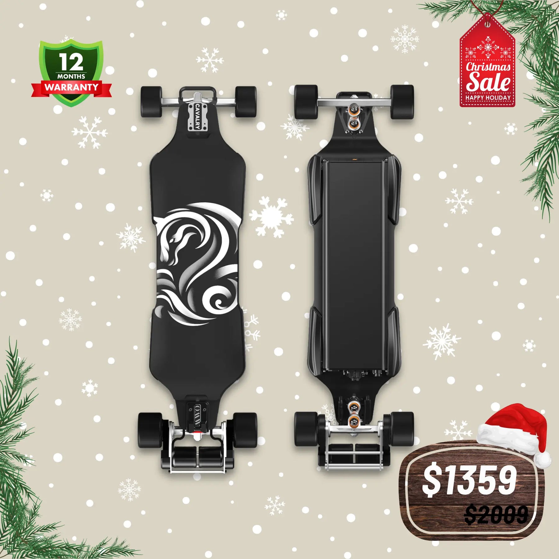 OMW Cavalry Long Range Street/All-Terrain Carbon Electric Skateboards Suitable for Heavy Riders