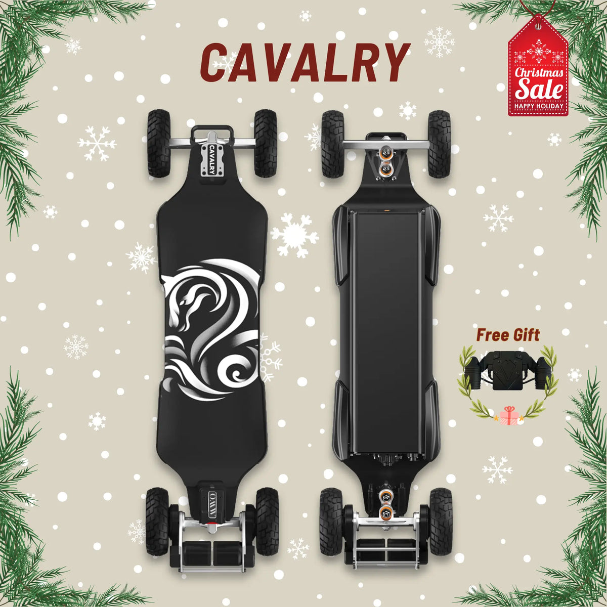 OMW Cavalry Long Range Street/All-Terrain Carbon Electric Skateboards Suitable for Heavy Riders