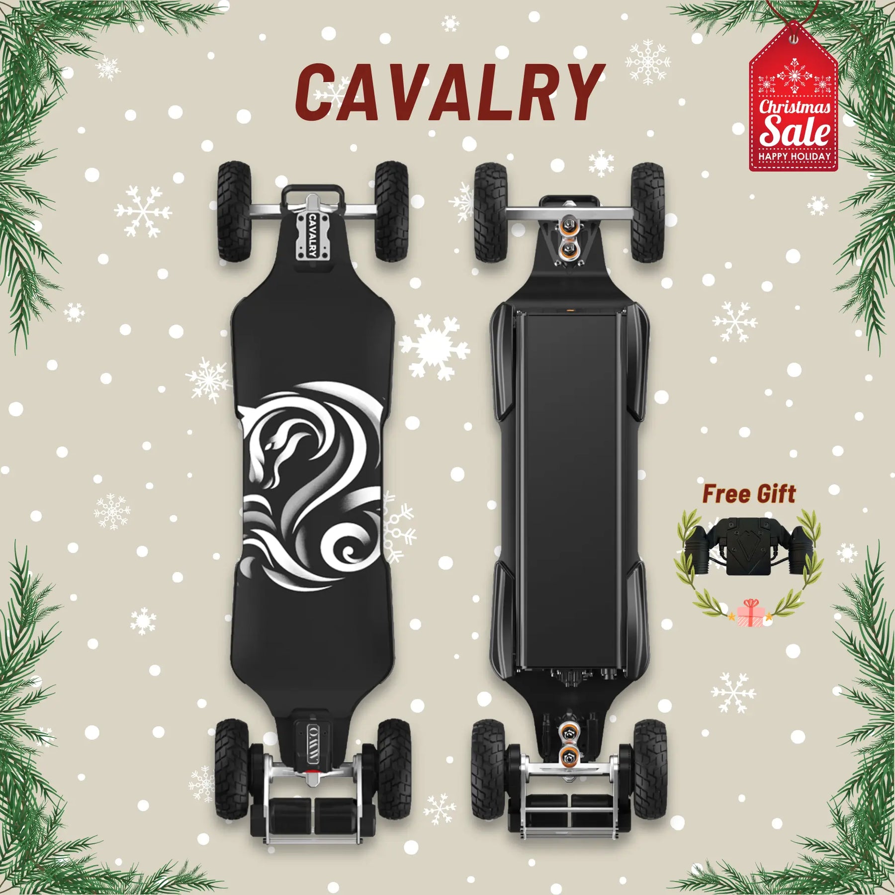 OMW Cavalry Long Range Street/All-Terrain Carbon Electric Skateboards Suitable for Heavy Riders