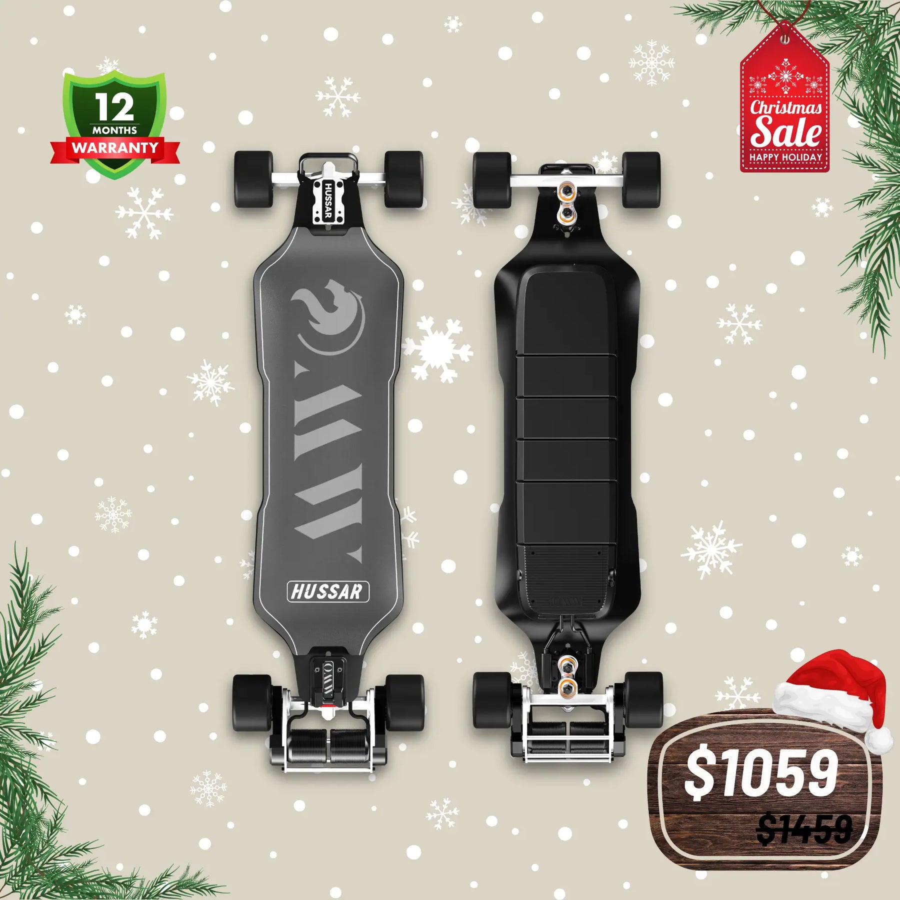 OMW Hussar Street/All-Terrain Carbon Flexible Electric Skateboards Suitable for Beginners
