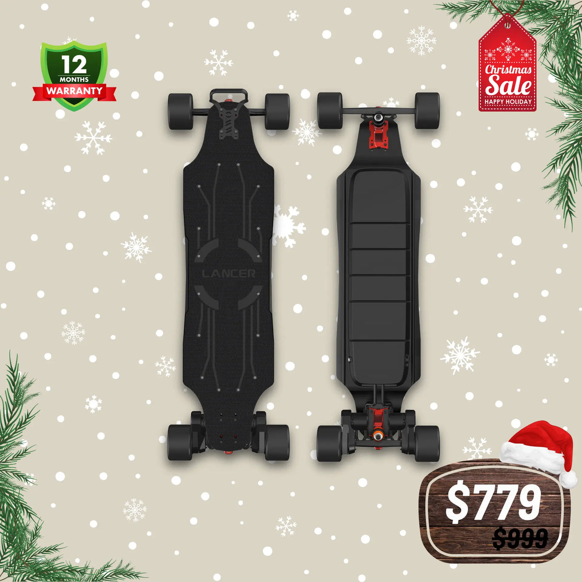 OMW Lancer Wide Carbon Flex Deck Electric Longboards