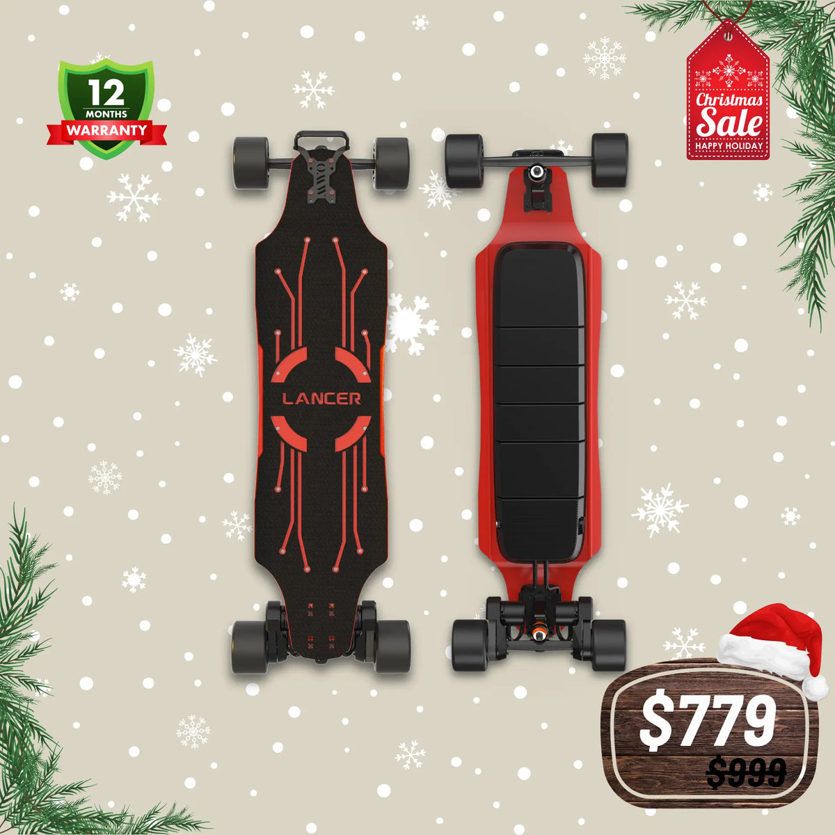 OMW Lancer Wide Carbon Flex Deck Electric Longboards