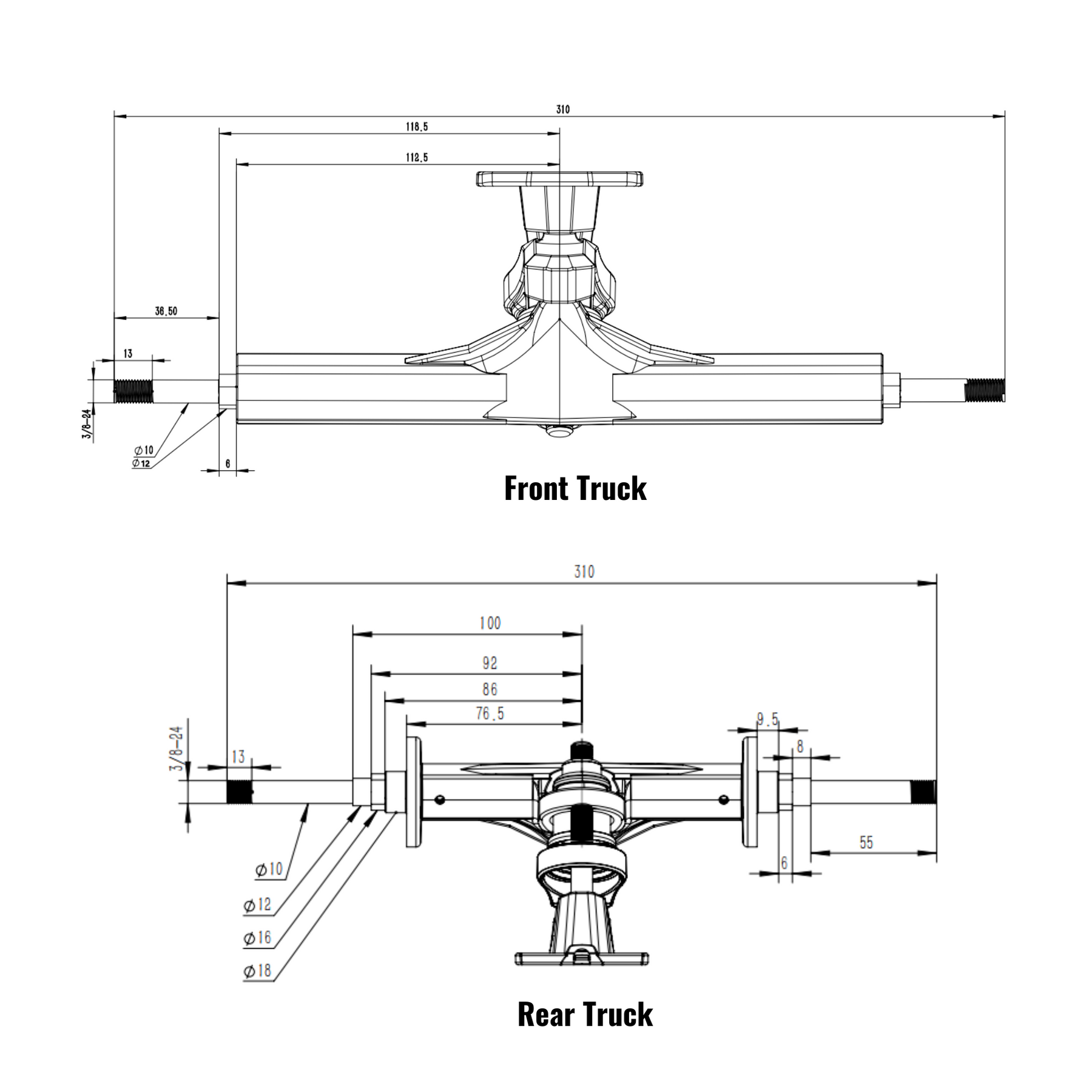 OMW CNC TKP E-Skateboard Truck