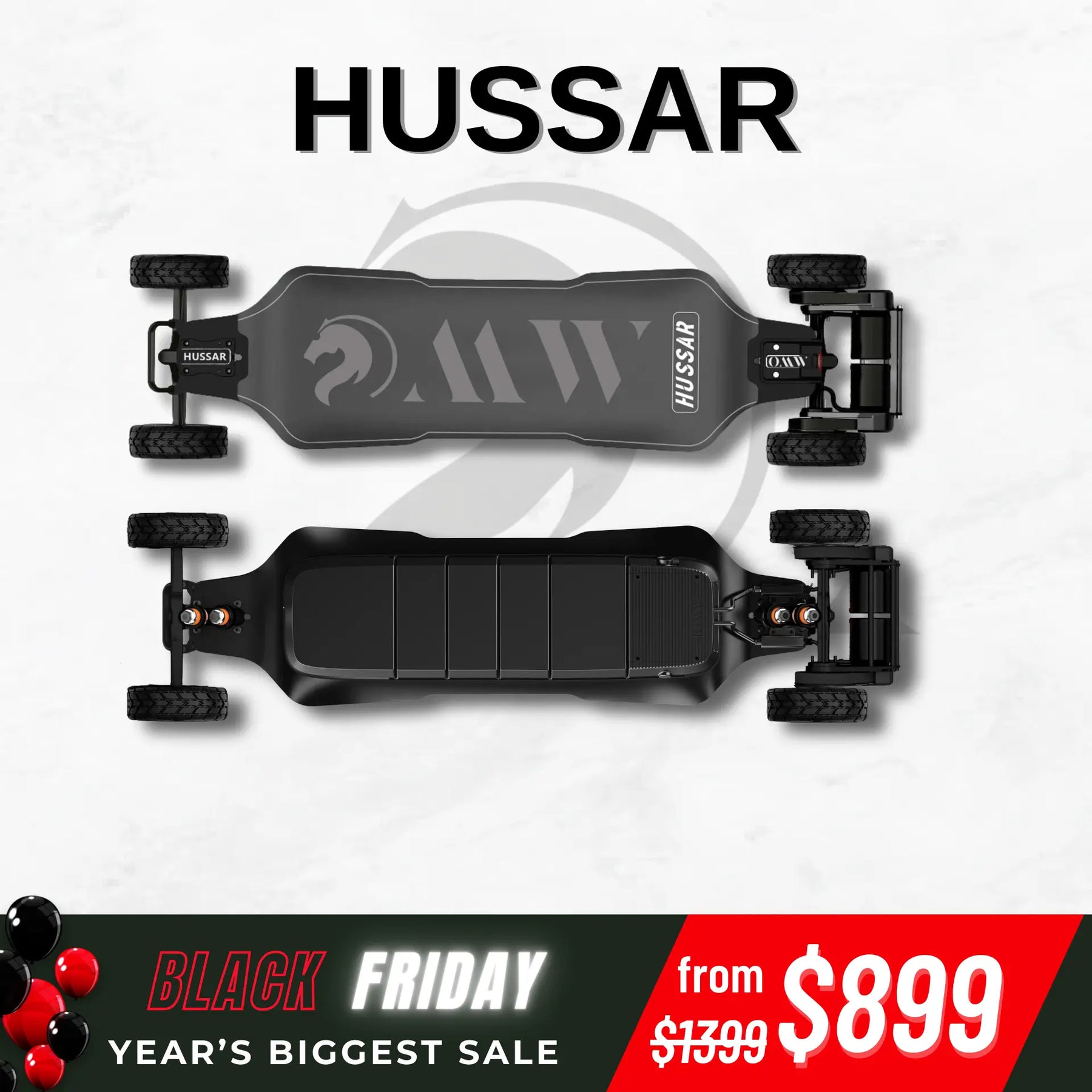 OMW Hussar Street/All-Terrain Carbon Flexible Electric Skateboards Suitable for Beginners