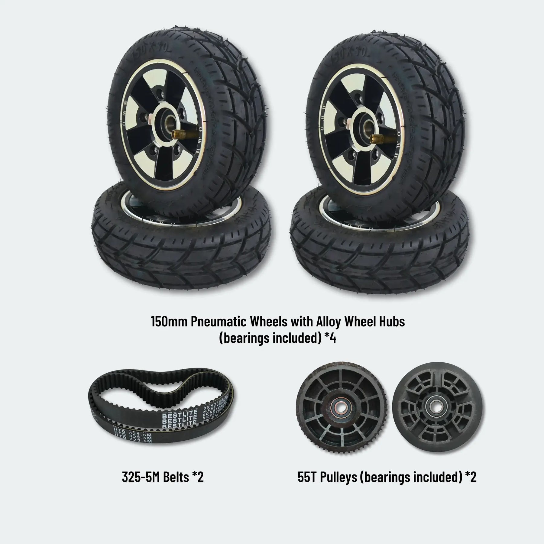 150mm All-Terrain Wheel Set for OMW Lancer Electric Longboard