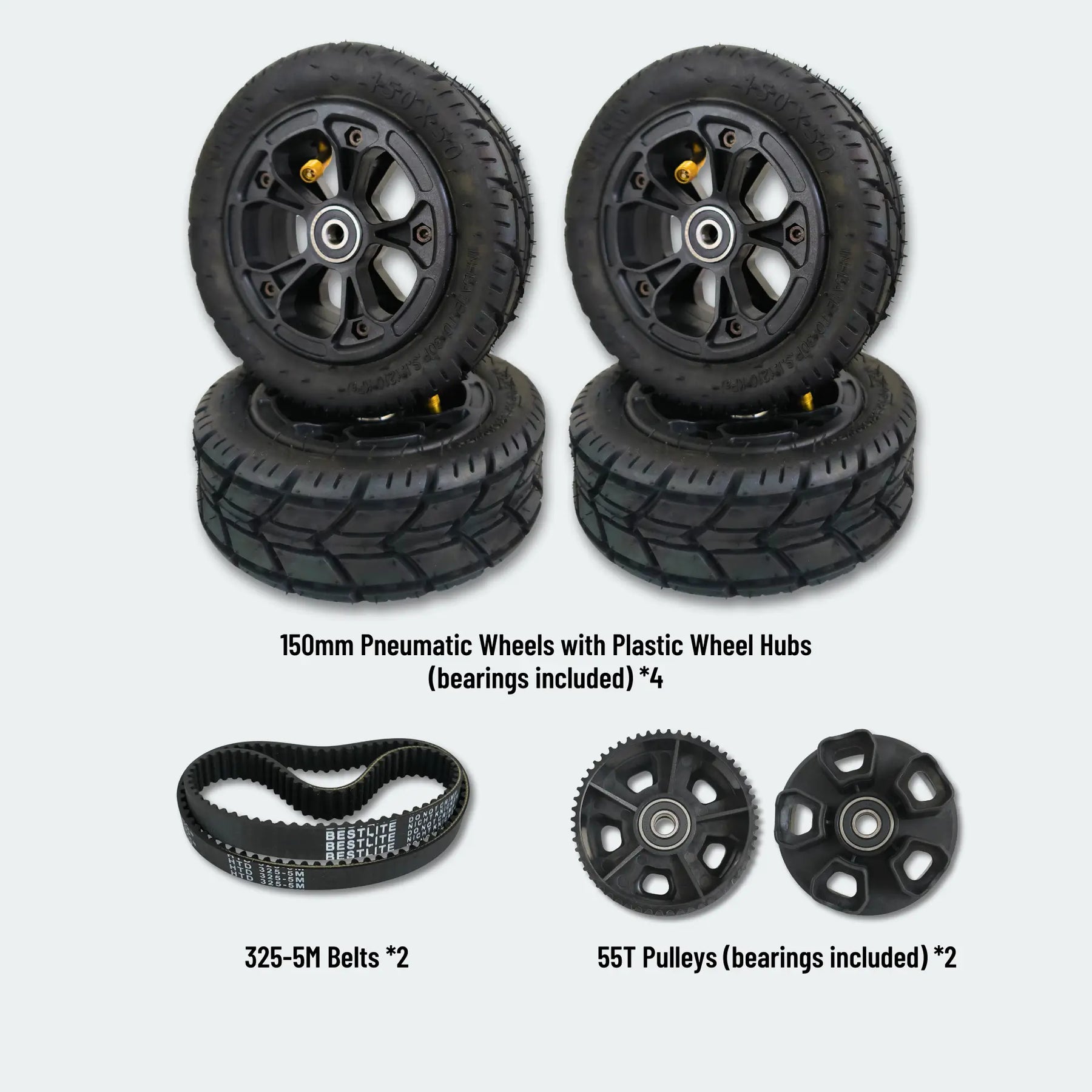 150mm All-Terrain Wheel Set for OMW Lancer Electric Longboard