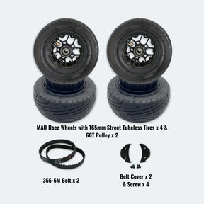 MAD Race Wheels with 165mm Street Tubeless Tires