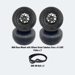 MAD Race Wheels with 165mm Street Tubeless Tires