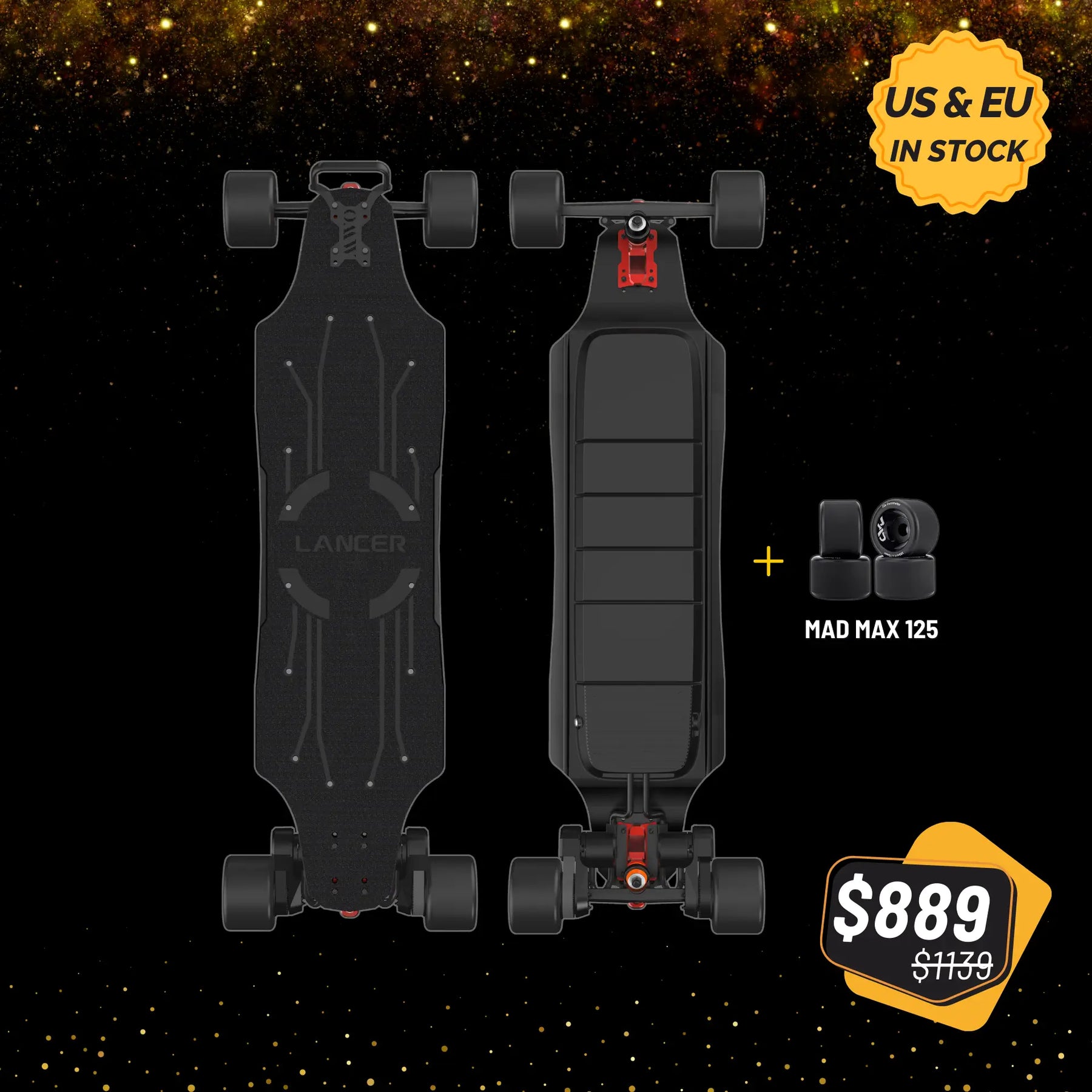 OMW electric skateboard-anniversary sale -black Lancer