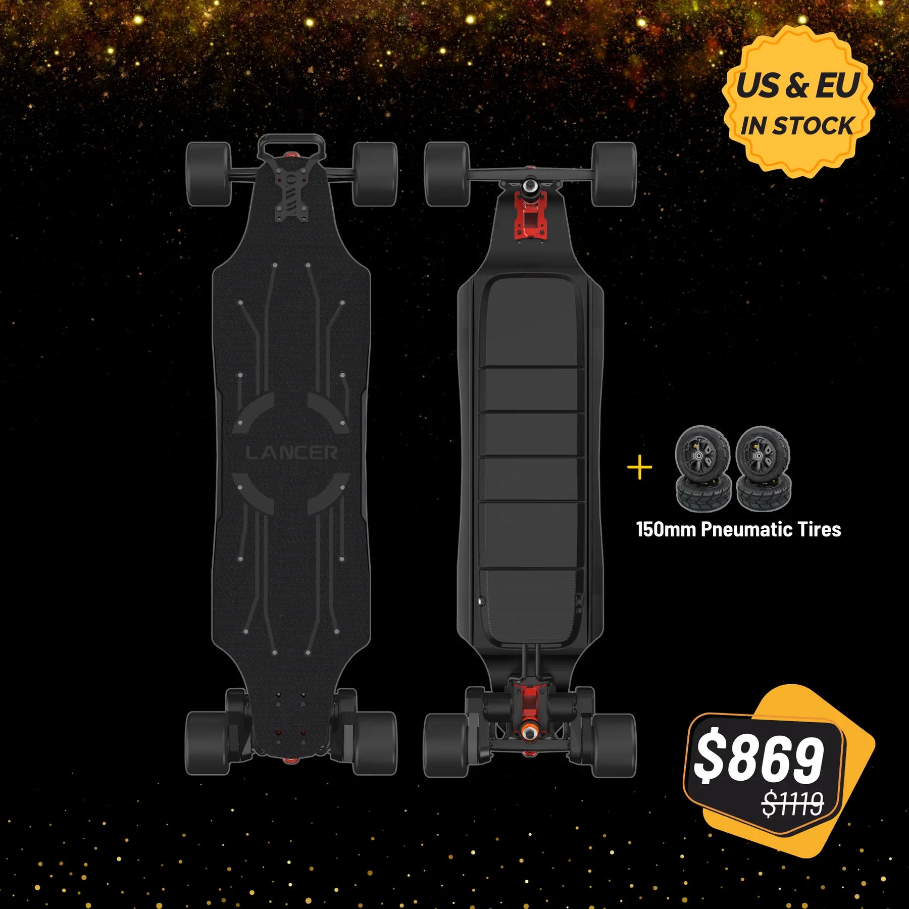 OMW electric skateboard-anniversary sale -black Lancer