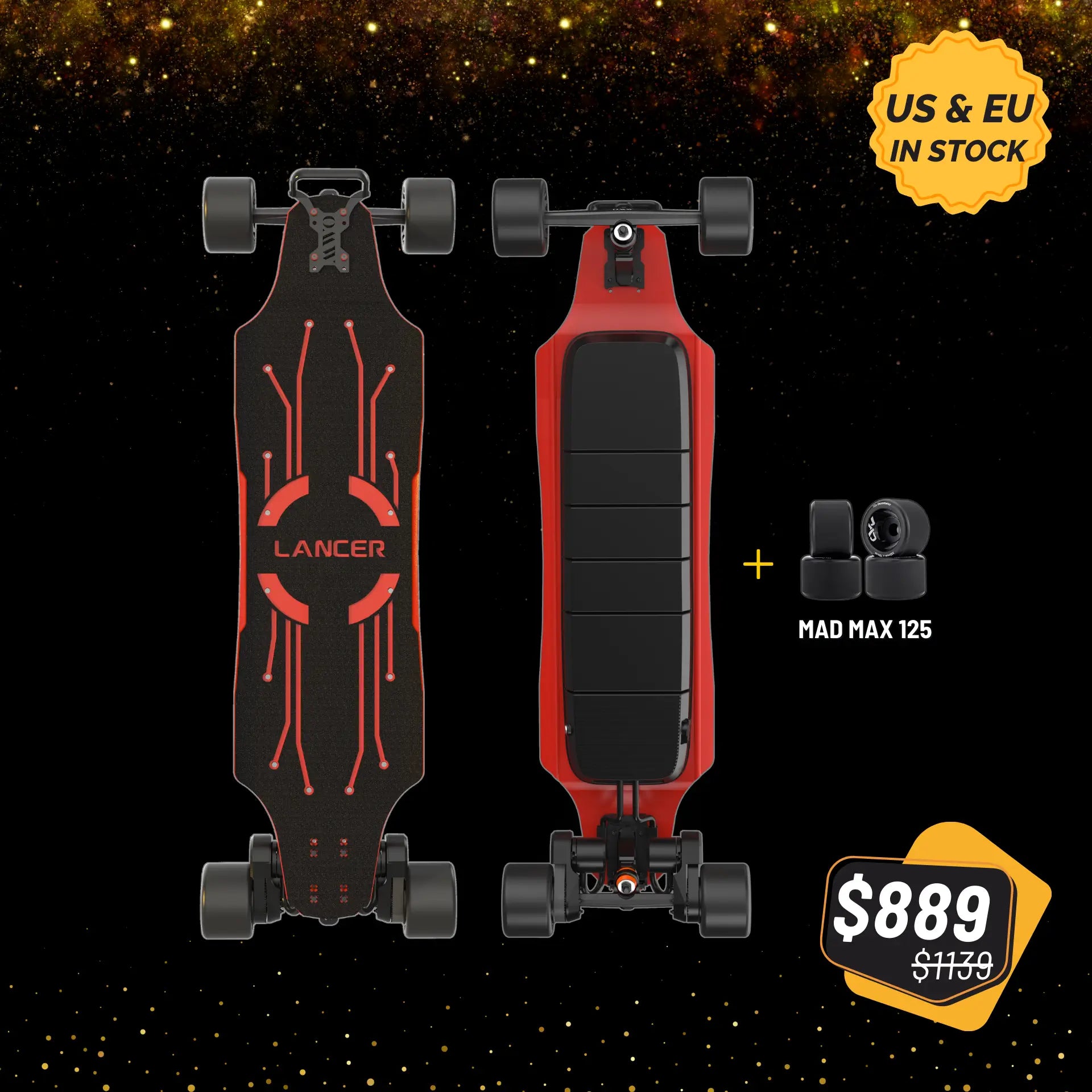 OMW electric skateboard-anniversary sale - red Lancer