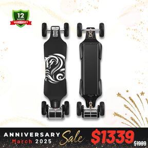 OMW Cavalry Long Range Street/All-Terrain Carbon Electric Skateboards Suitable for Heavy Riders