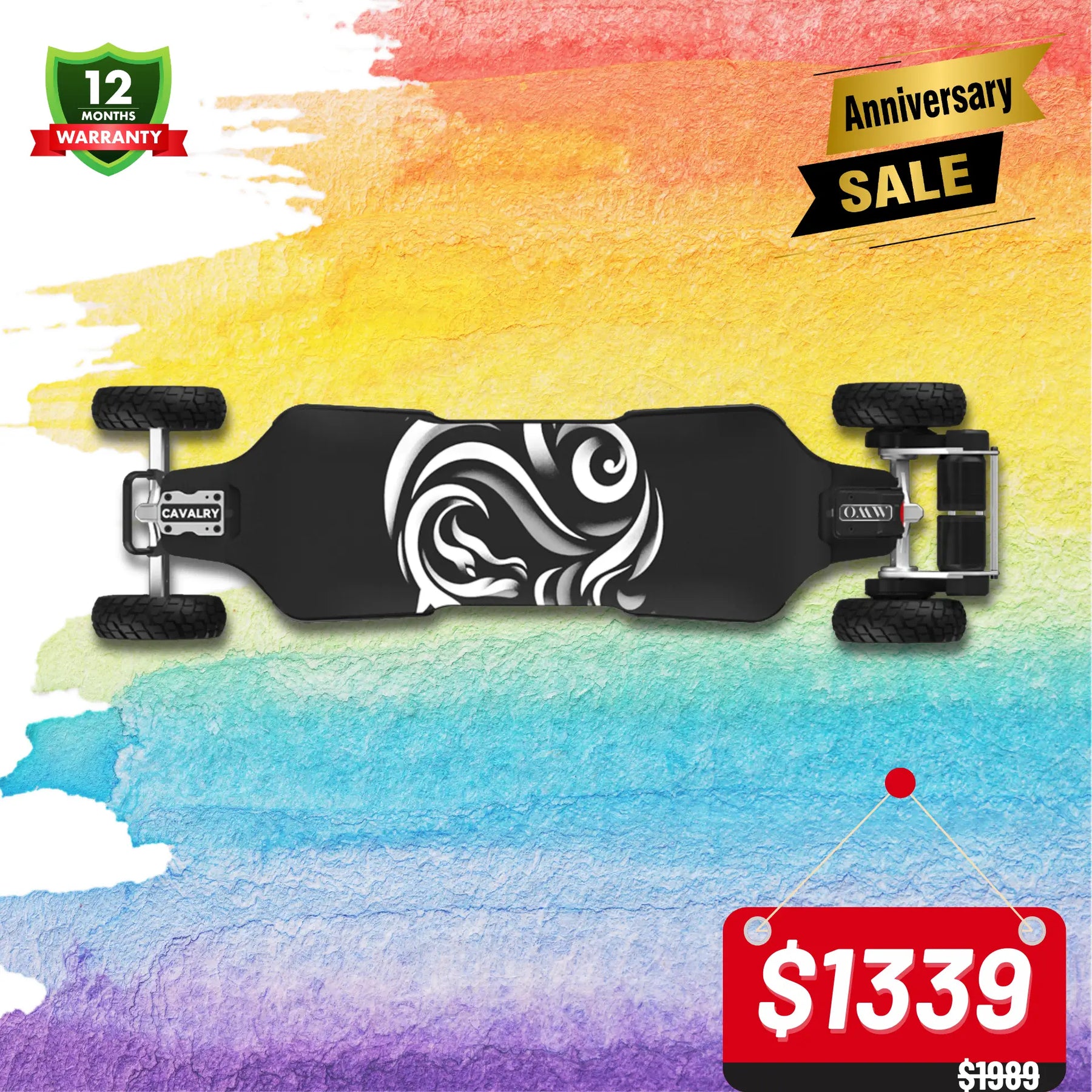 OMW Cavalry Street/All-terrain Electric Skateboards with CNC Colored Trucks