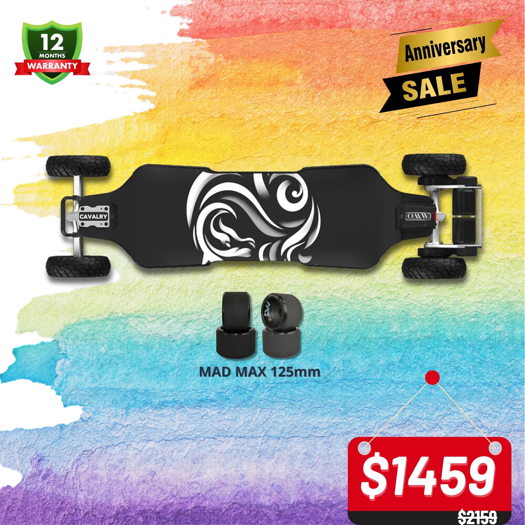 OMW Cavalry Street/All-terrain Electric Skateboards with CNC Colored Trucks