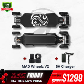 OMW Cavalry Long Range Street/All-Terrain Carbon Electric Skateboards Suitable for Heavy Riders