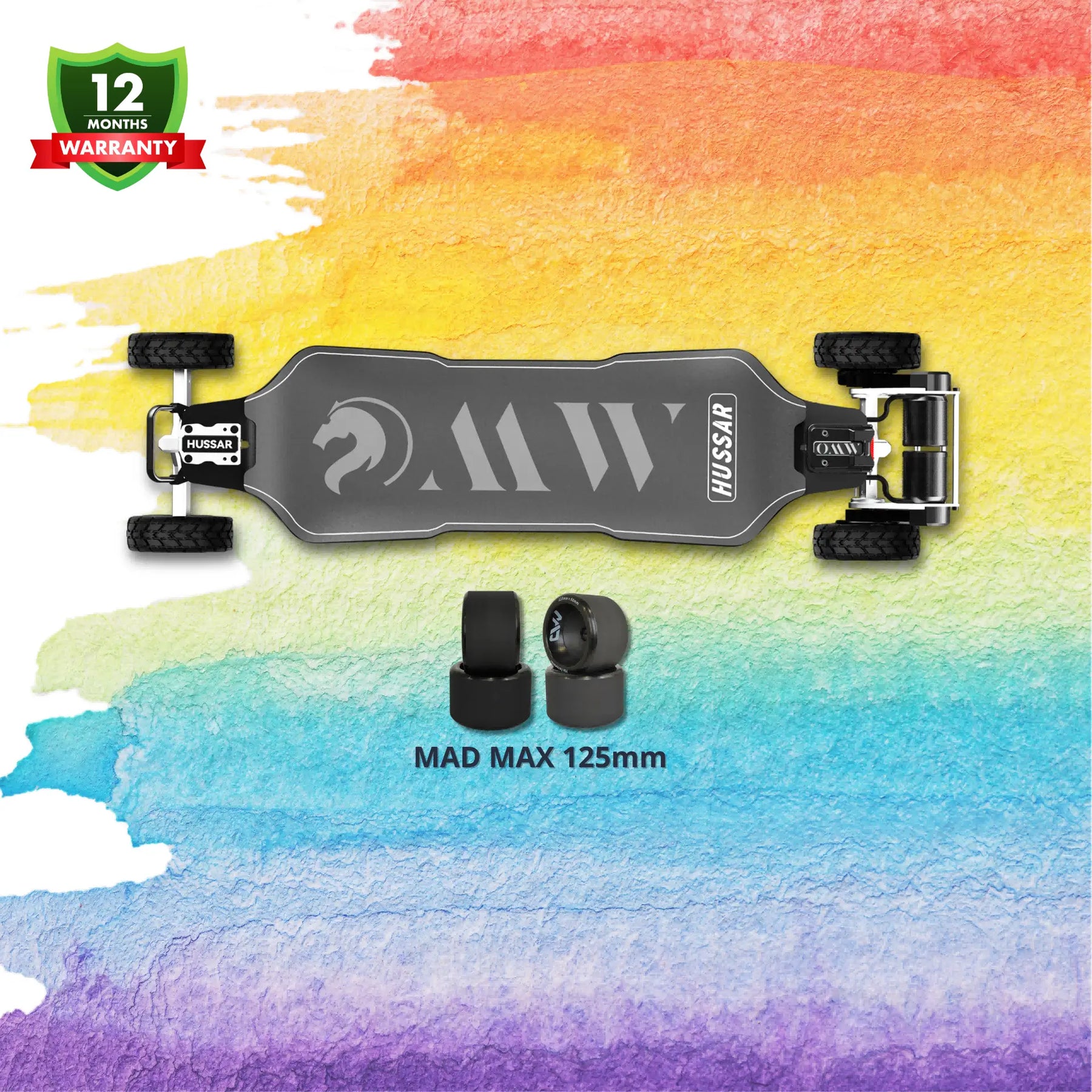 OMW Hussar Street/All-terrain Flexible Electric Skateboards with CNC Colored Trucks