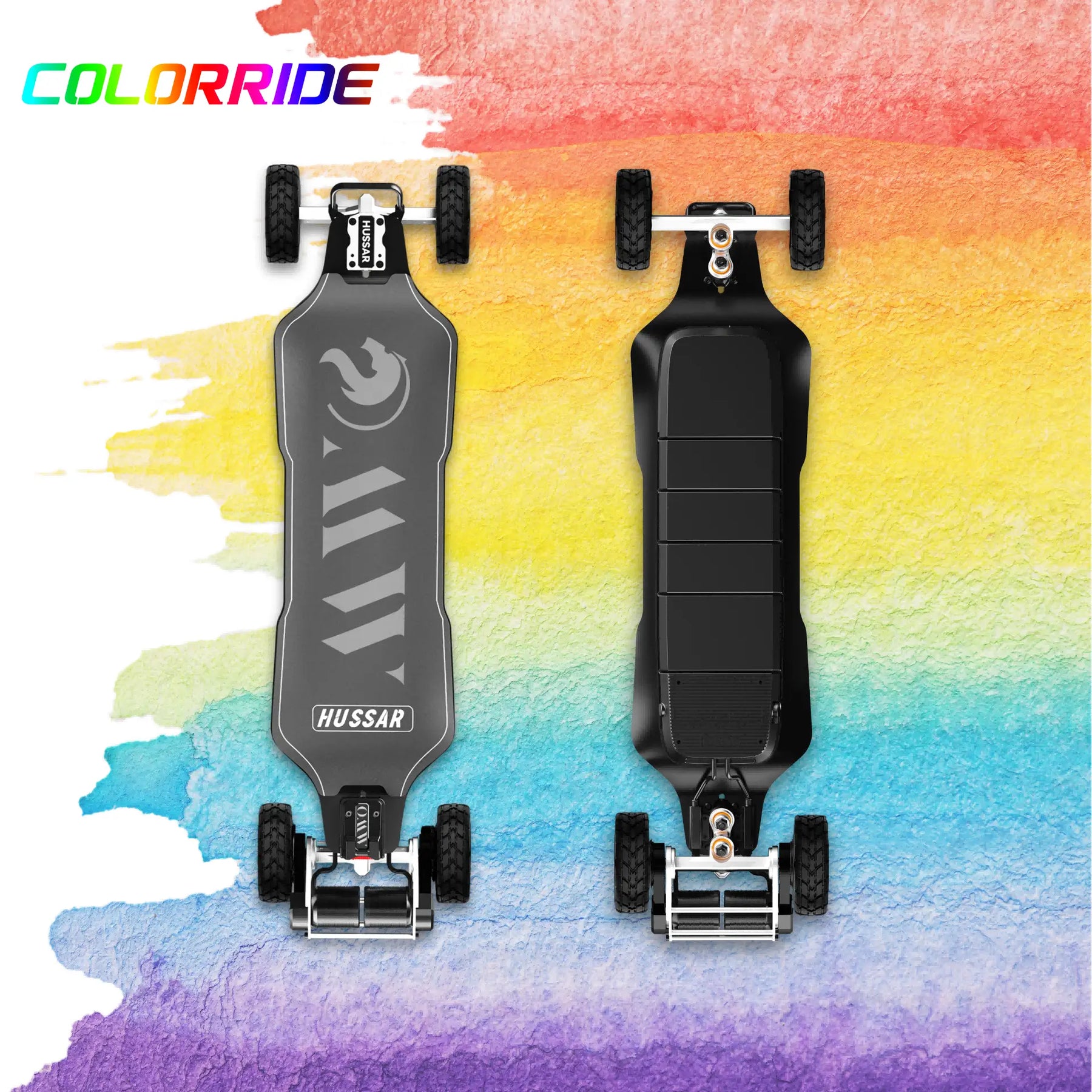 OMW Hussar Street/All-terrain Flexible Electric Skateboards with CNC Colored Trucks